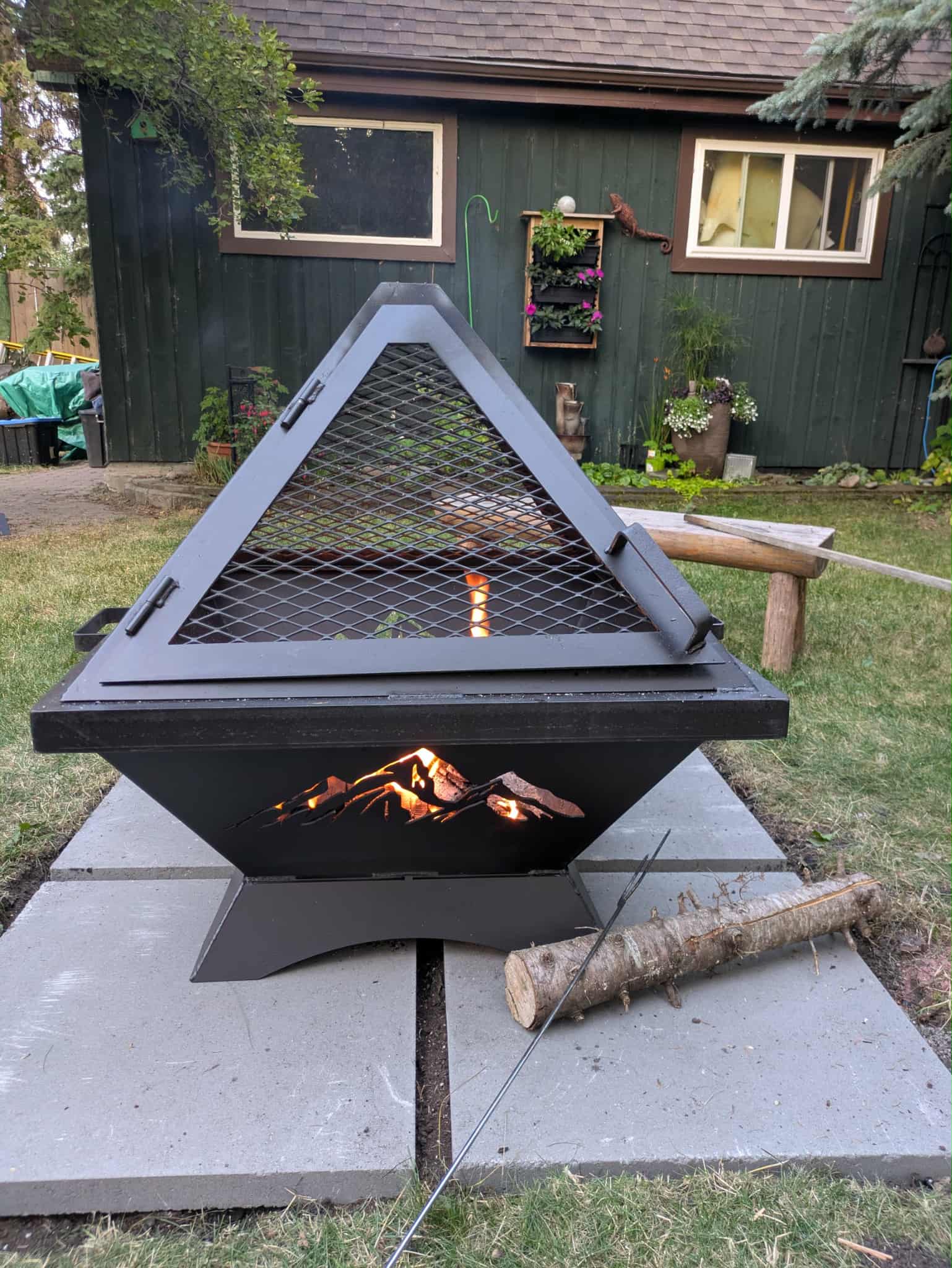 Square custom steel fire pit