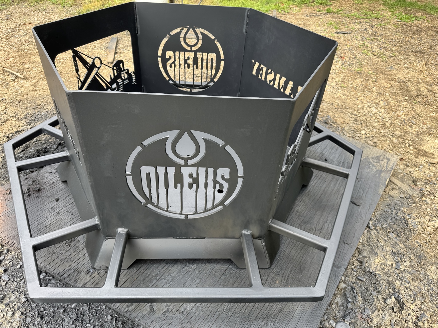 Hexagon custom steel fire pit