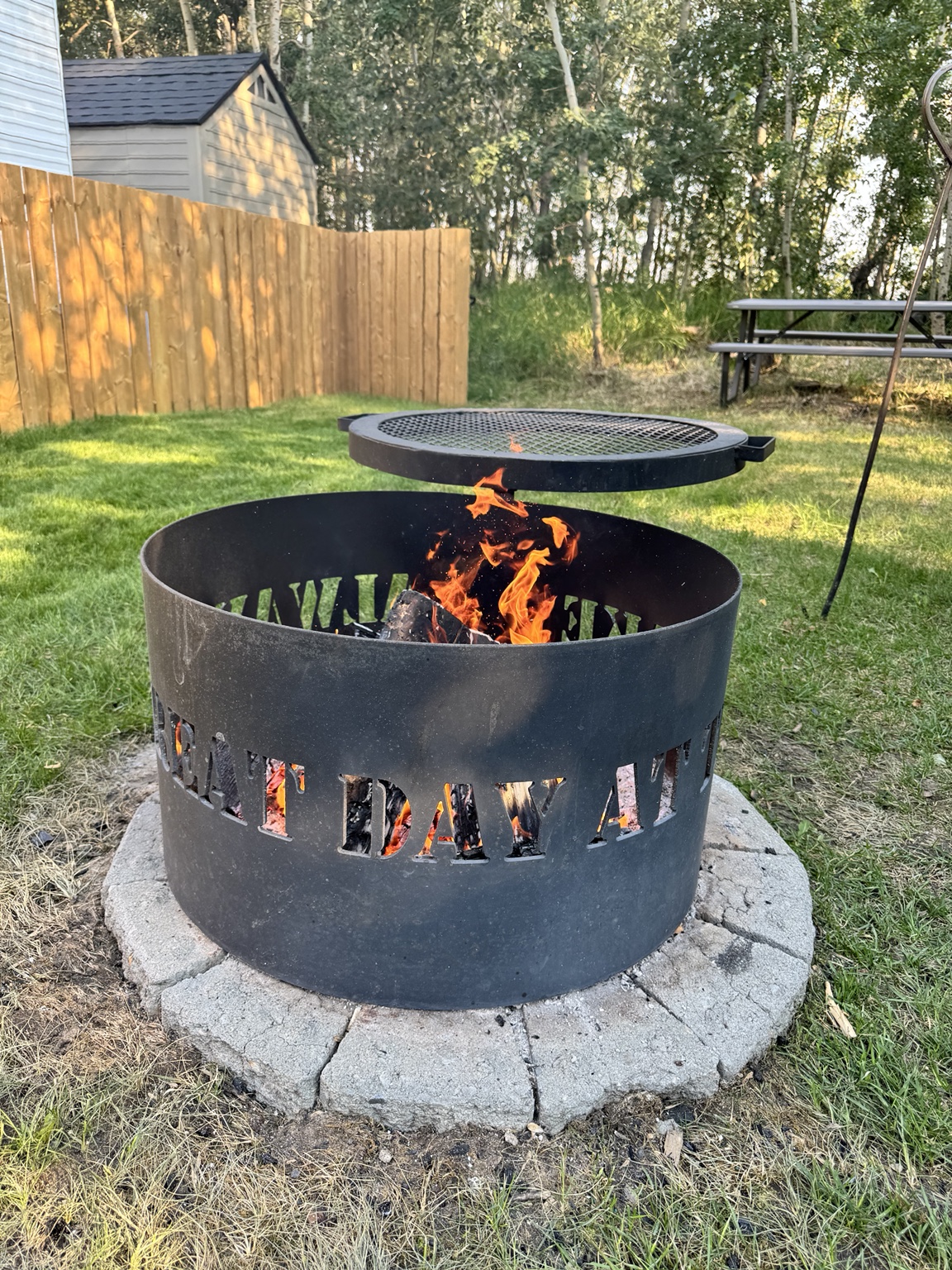 Round custom steel fire pit